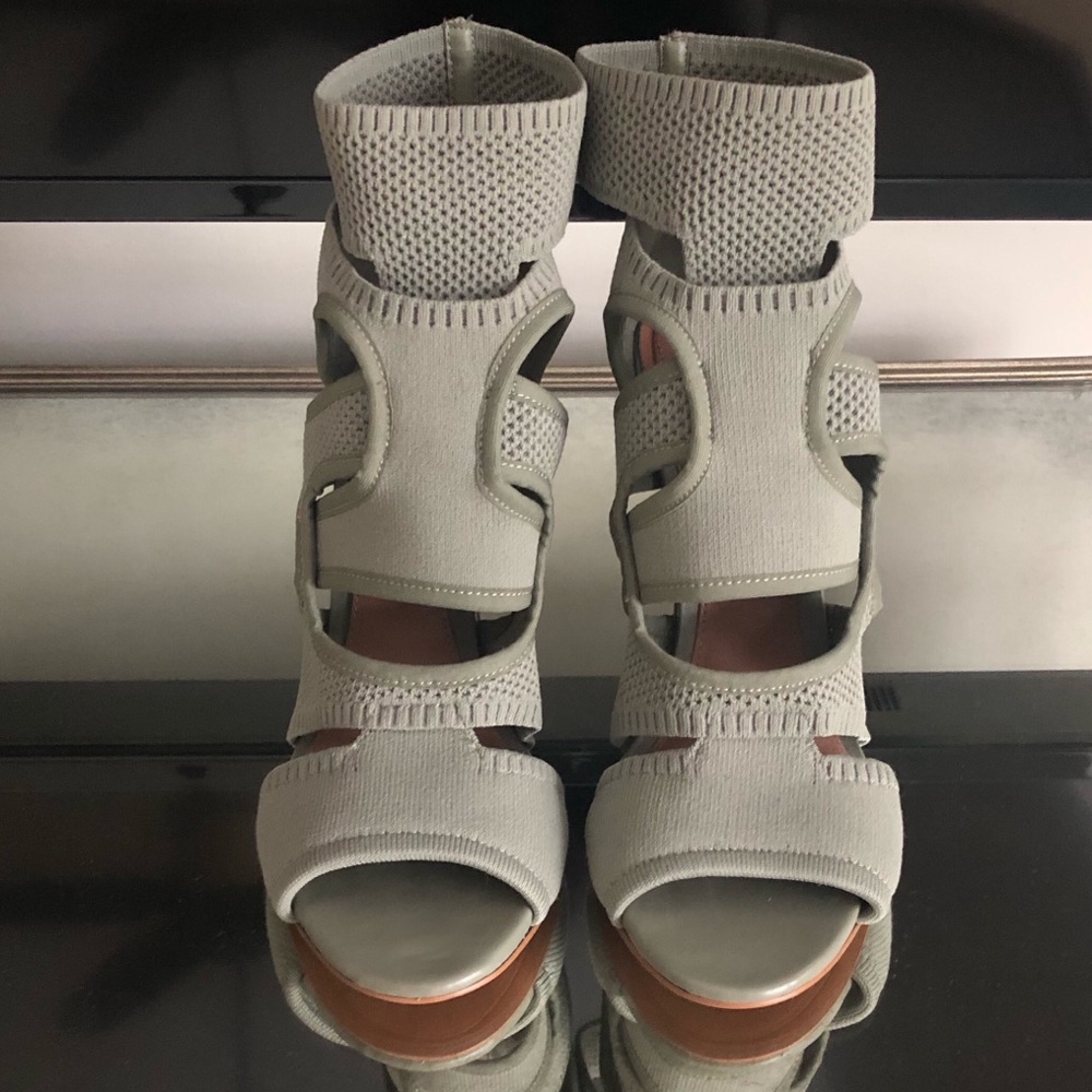 Zara sage Knit Heels